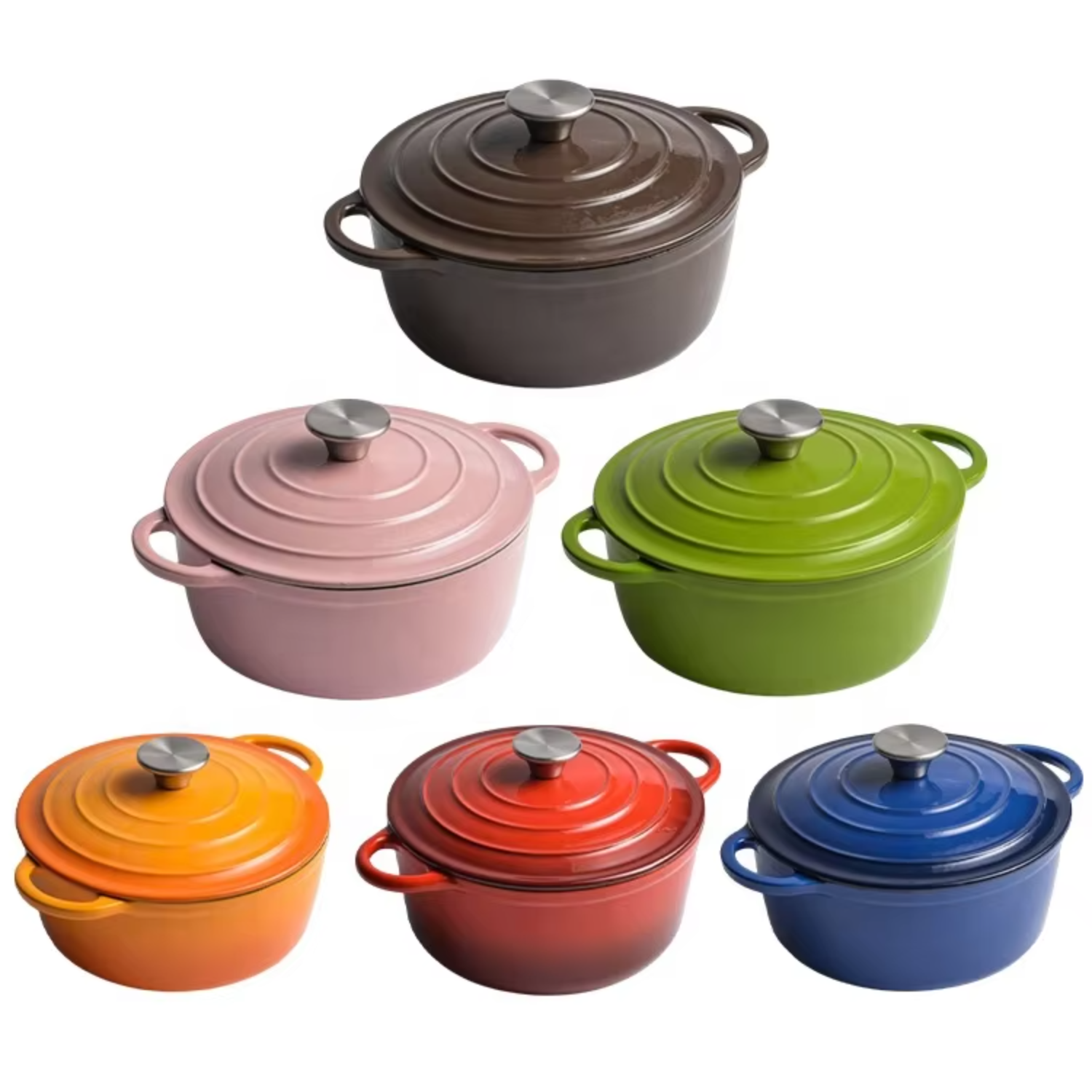 Factory Price Kitchen Restaurant Cooking Cookware 18/20/22/24/26/28cm Red Color Enamel Cast Iron Dutch Oven Soup Pot Casserole