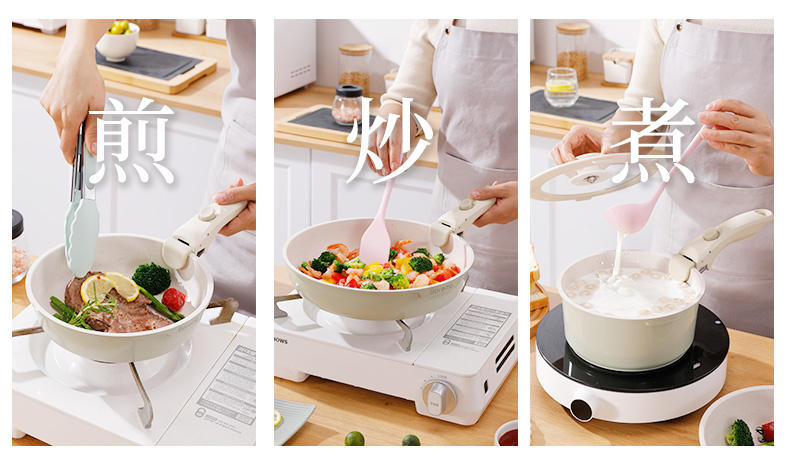 Factory Detachable Kitchen Cookware Set Granite Aluminium Fry Sauce Pan Cooking Pot