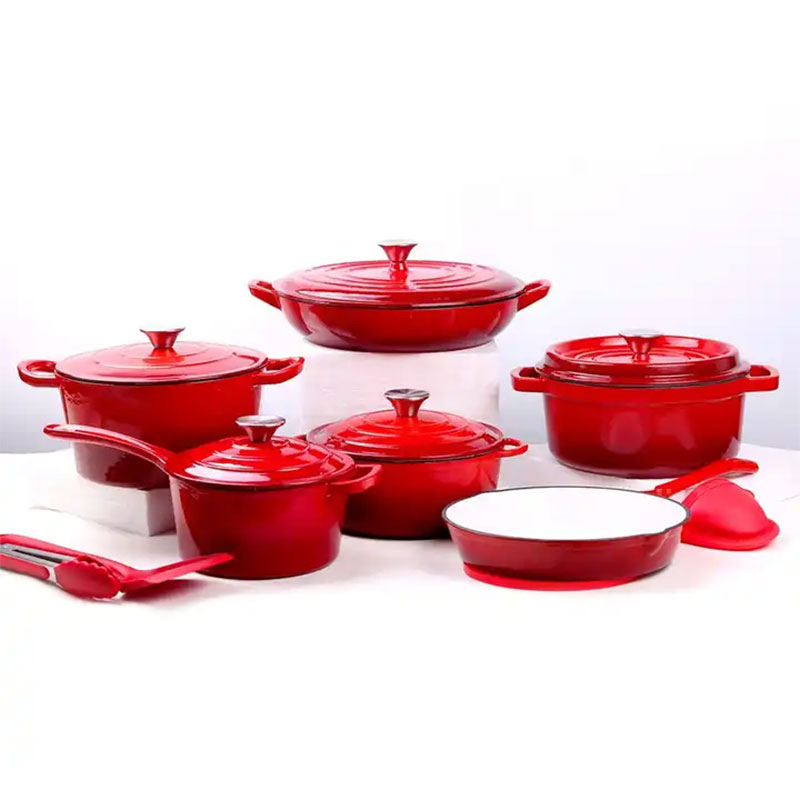 Chinese Non Stick Popular Cast Iron Enamel Cooking Pot Cookware Set of Cooking Pots