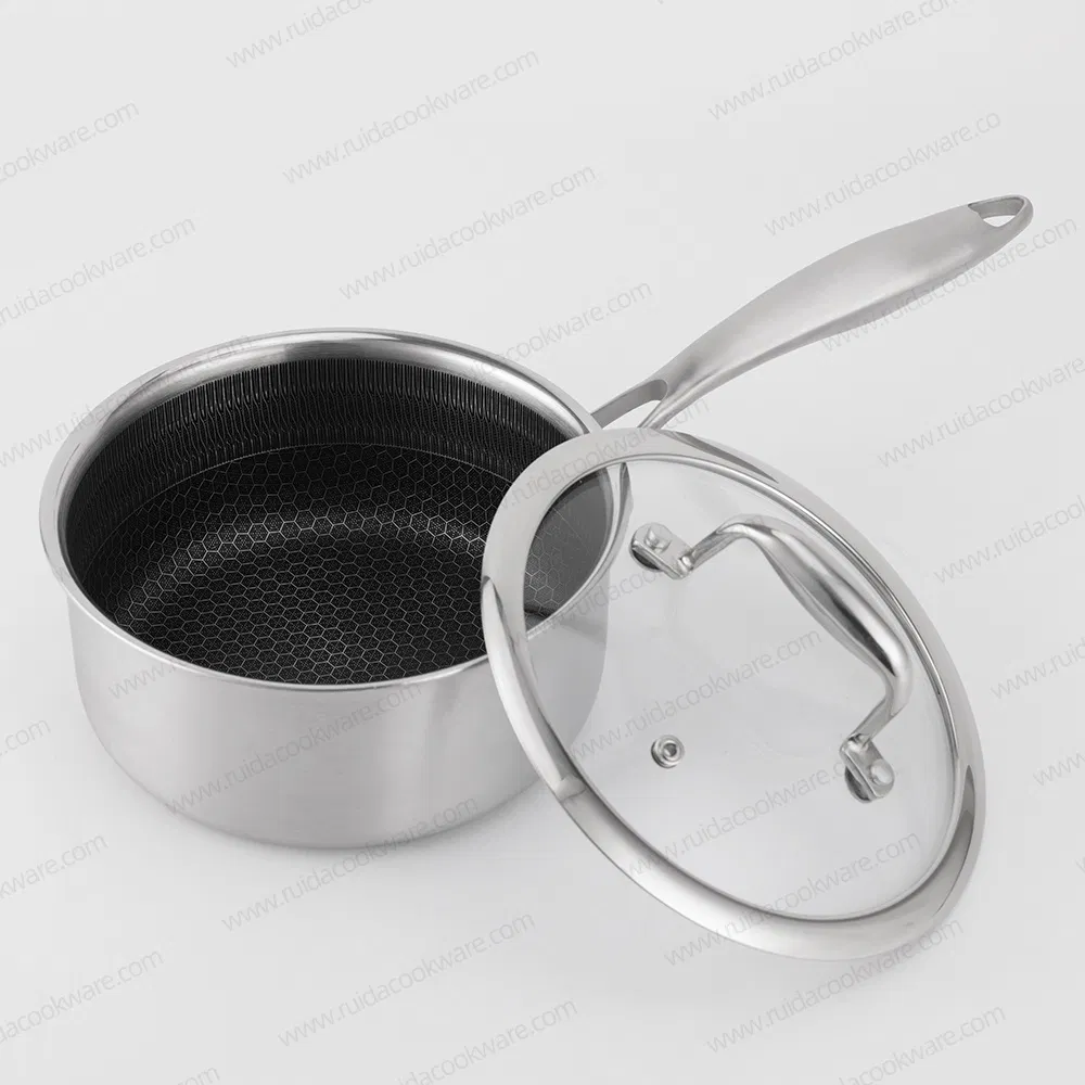 New Products High Quality Tri-Ply Stainless Steel Non-Stick Cookware with Honeycomb Coating
