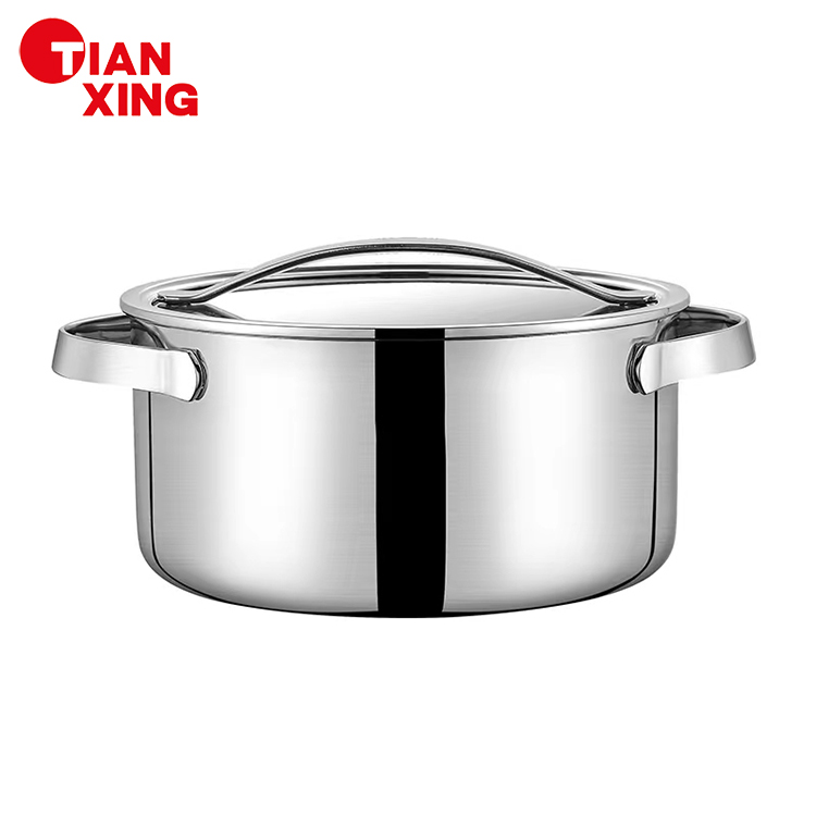 Tianxing Enamel Coating Casserole Triply Stainless Steel Cookware Soup Warmer Pot Stock Pot Non Stick Cooking Pot Set