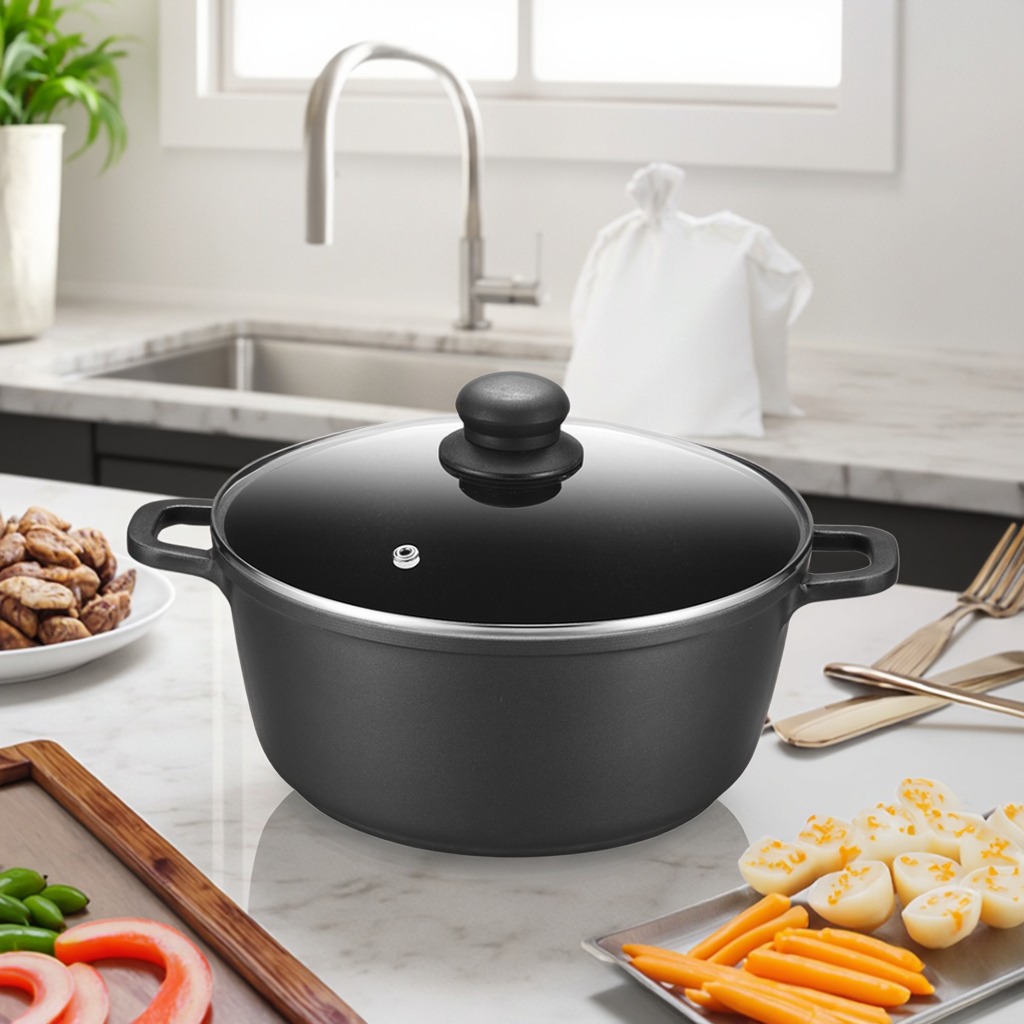 Soup &amp; Stock Pots Aluminum Home Cooking Commercial Non Stick Soup Pots with Glass Lid