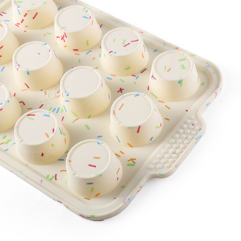 Muffin Baking Mold with Reinforced Stainless Steel Frame Inside 12 Cups Non Stick Bakeware Silicone Mini Muffin Cups Cupcake Pan