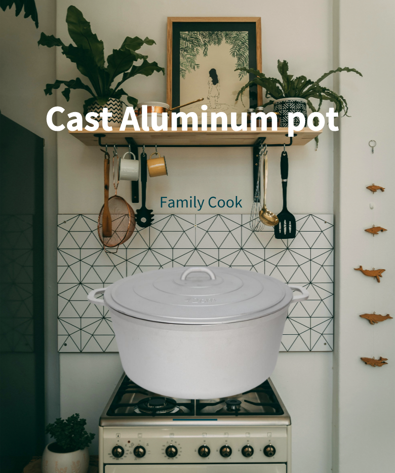 Wholesale Cast Aluminum Cookware Pot Thick Body Scratch Resistant Even Heat Distribution Aluminum Pot
