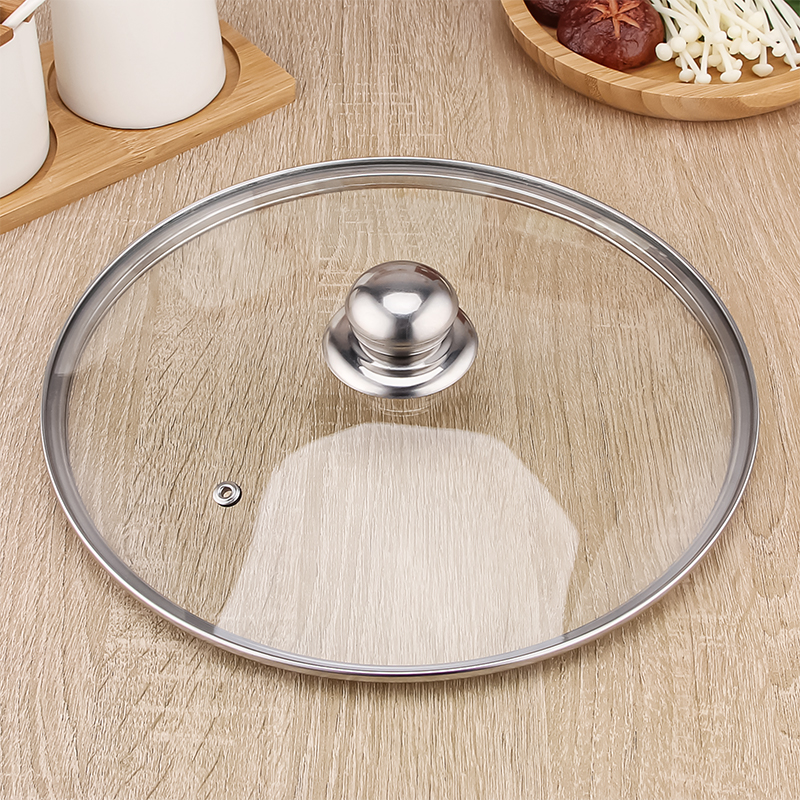 Kitchen Ware Commercial Hot Pot Party Cooking Soup Stock Pot Cookware Stainless Steel Divided Hot Pot With Clear Glass Cover
