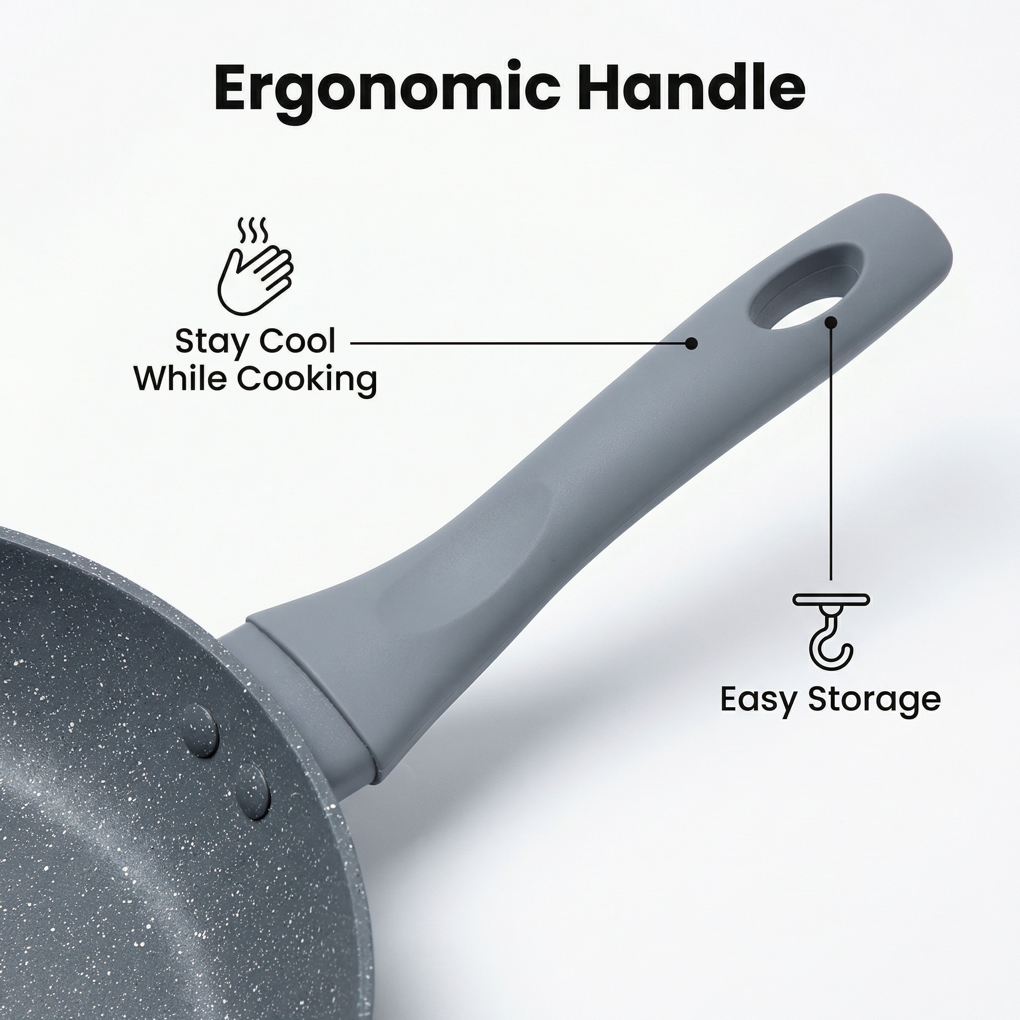 Kitchen Cooking Custom Logo Non-Stick Fry Pan Aluminum Induction Base Marble Coating Durable Cookware Frying Pans