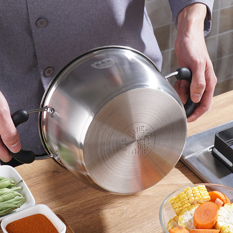 Kitchenware 3 -Ply Cooking Sauce Pan Frying Pan Pot 3L Nonstick Inox Stainless Steel Saucepan