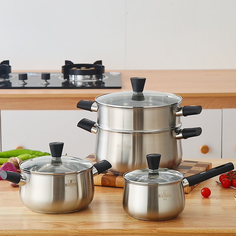 Heavy Duty 5-Ply Bottom Saucepan 18cm Sample Available Food Grade 304 Stainless Steel Milk Pot LFGB Tested Induction Pot