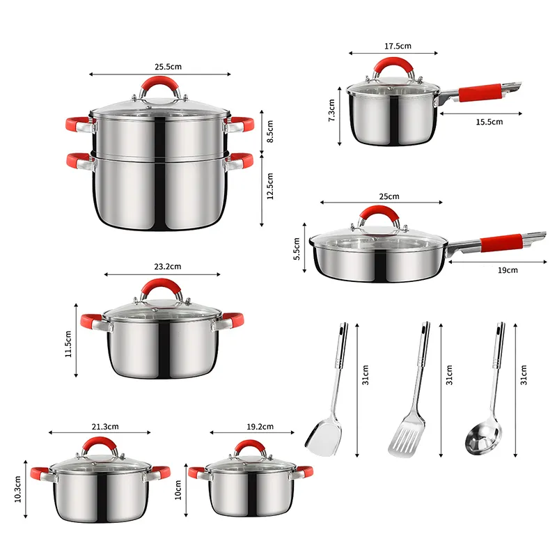 16 Pieces Stainless Steel Pot Set