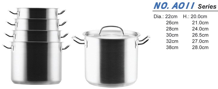 Stainless Steel Stockpot Induction Large Pot with SS Lid