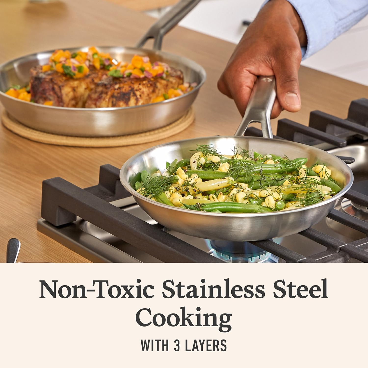 Professional 4-Piece Stainless Steel Cookware Set Kitchenware Combo for Baking Dishes &amp; Pans