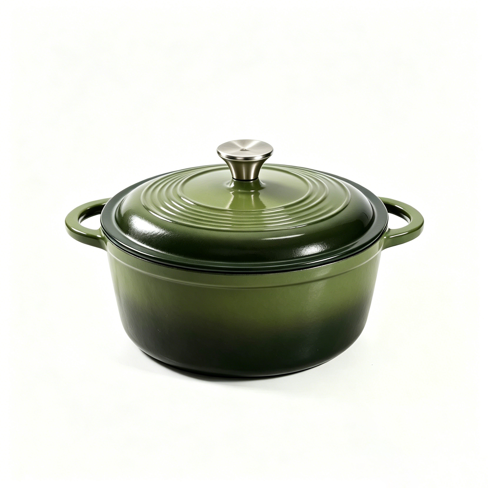 26cm Round Enamel Cast Iron Casserole Pot with Double Handles Durable Dutch Oven for All Stovetops