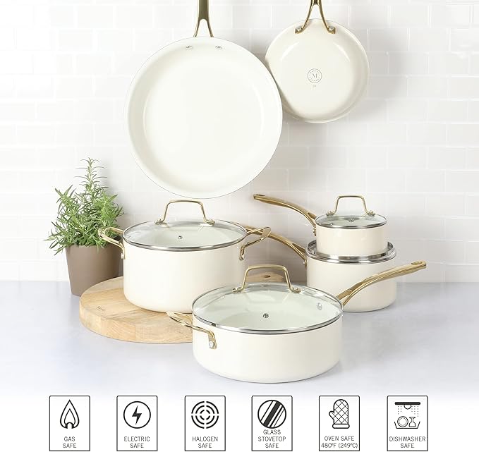 Geling Chinese Factory Premium White Non Stick Ceramic Kitchen Frying Pan Sets Wholesale Non Toxic Aluminum Cookware Sets
