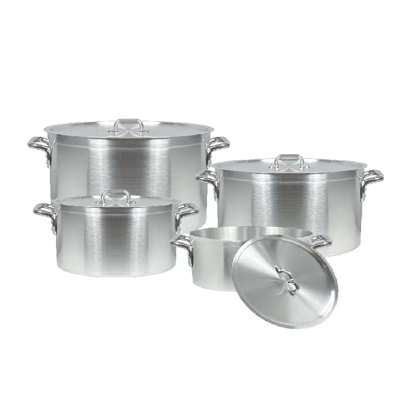 Hotel Restaurant Commercial Thickened Aluminum Pot Non-stick Bottom Soup Aluminum Bucket Household Large Aluminum Pot Set