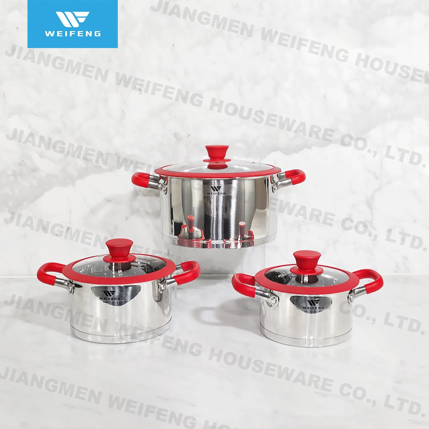 12PCS Stainless Steel Cookware with Anti-Hot Handle &amp; Straight Base
