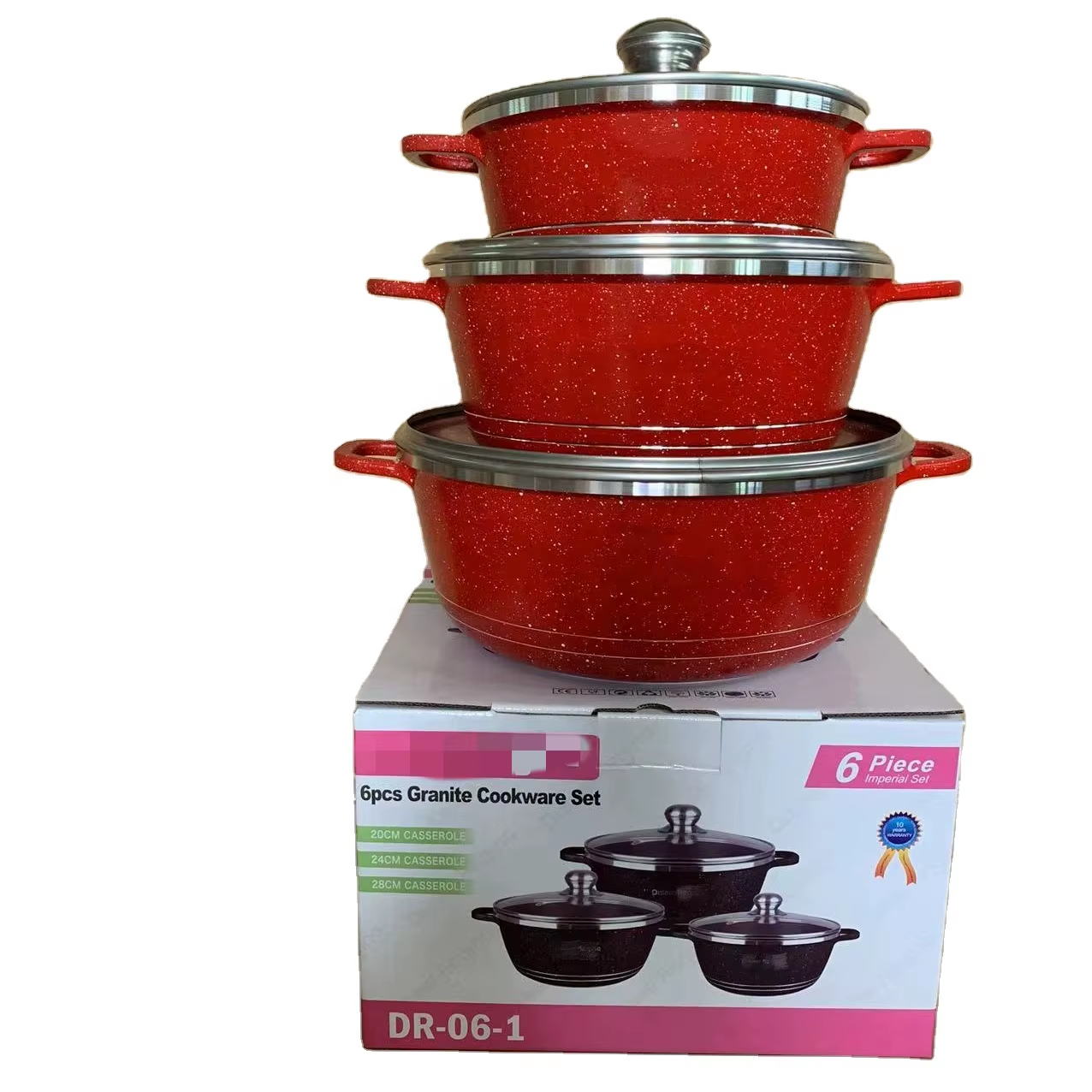 Cookware Set Cookware Kitchenware and Cookware with Glass Cover Professional 6pcs Metal Simple