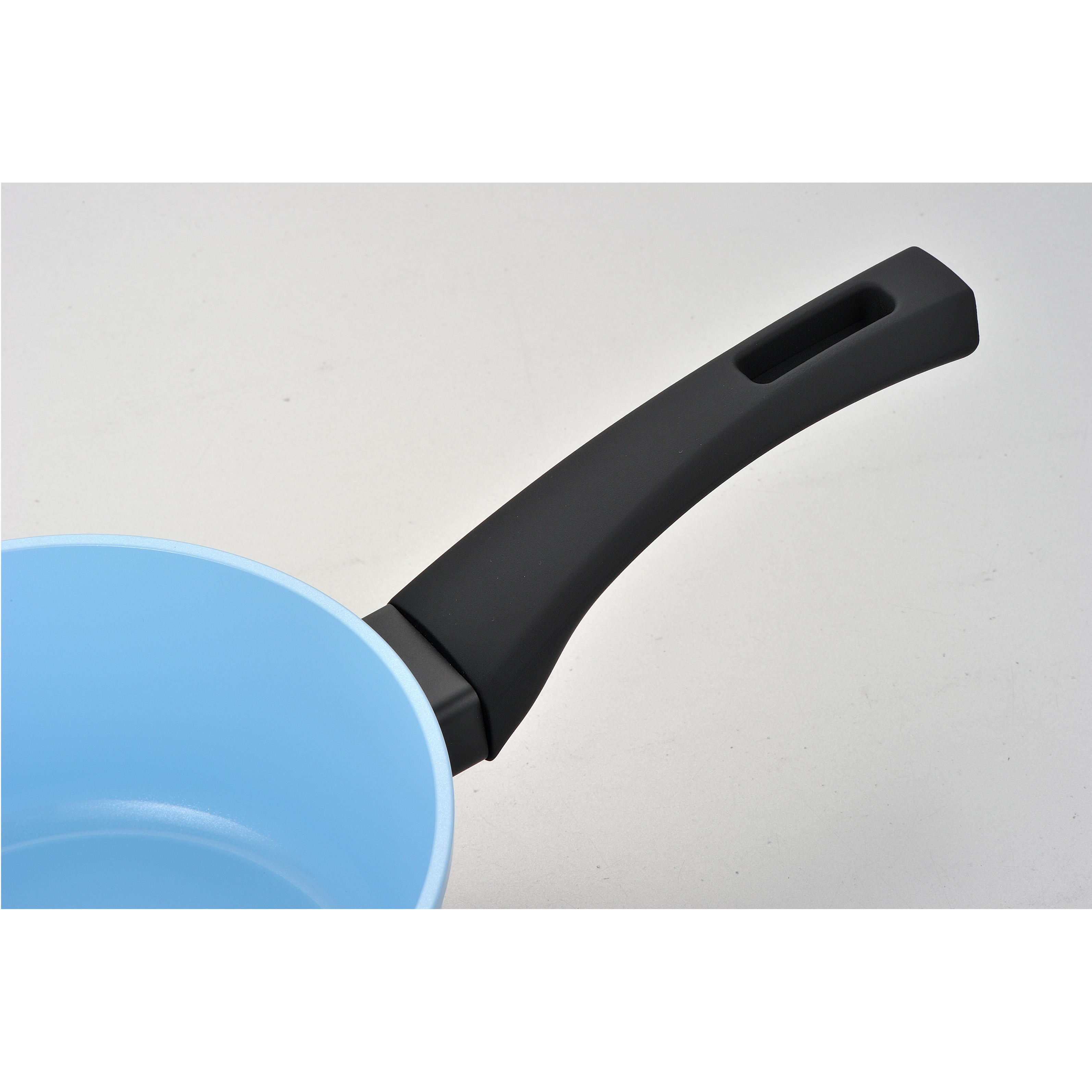 Luxury 8 Pcs Ceramic Blue Ceramic Non-Stick Cookware Set with Induction Compatible Konb and Glass Lid for Kitchen Cook