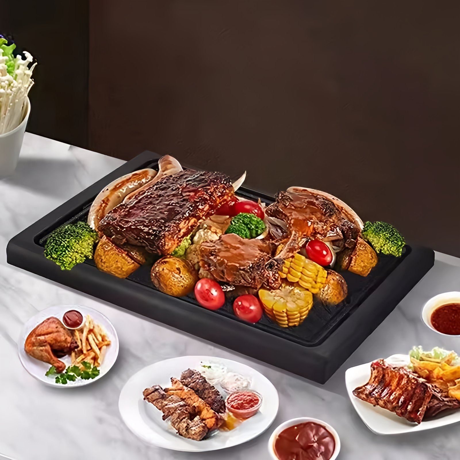 2026 Trending Product Electric Grill Pan Household Aluminum Non-Stick Detachable Skillets For Household Parties Cars Hotels