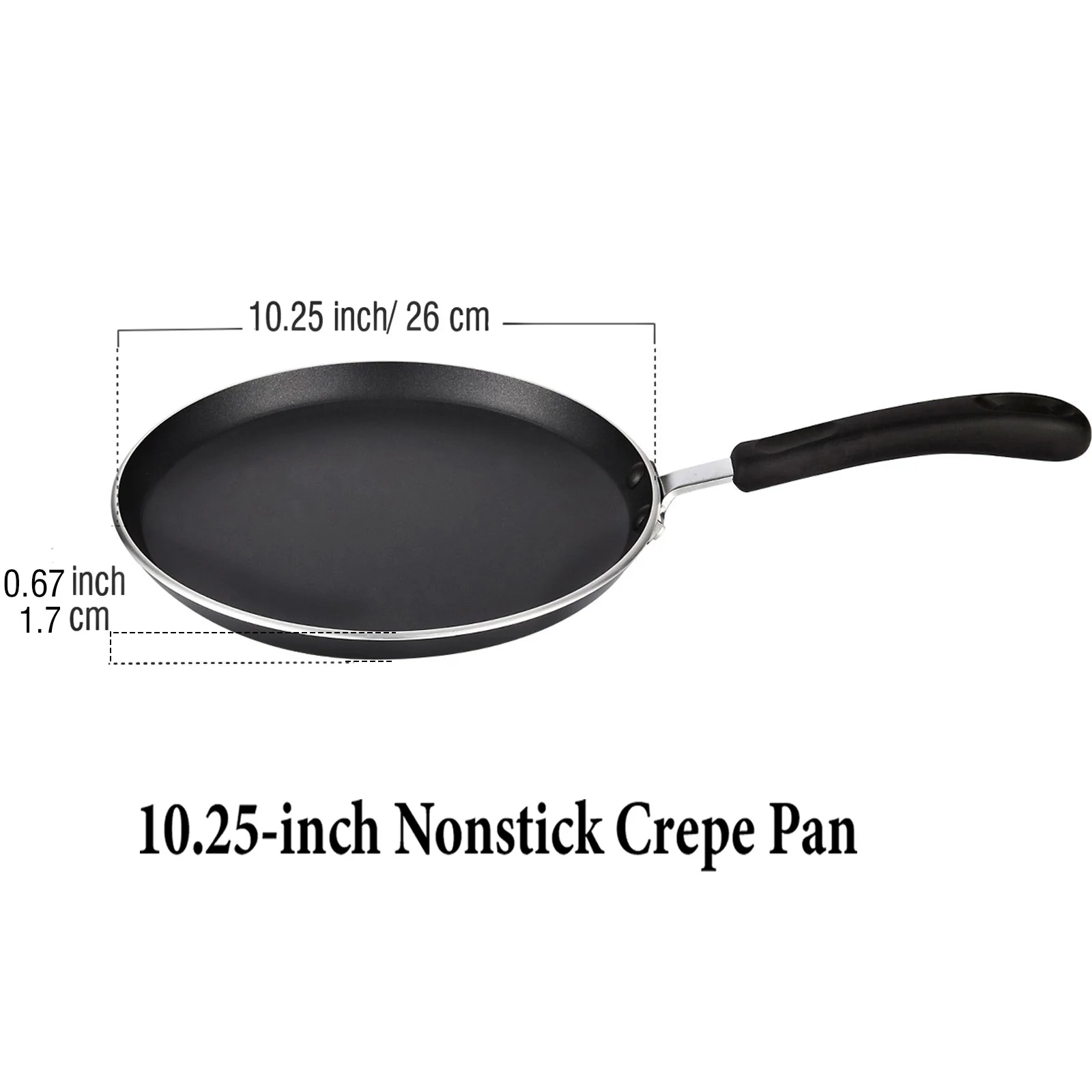 Crepe Pancake Pan Round Nonstick Griddle Feature Eco Friendly Aluminum Home Kitchen Sustainable Soft Touch Handle