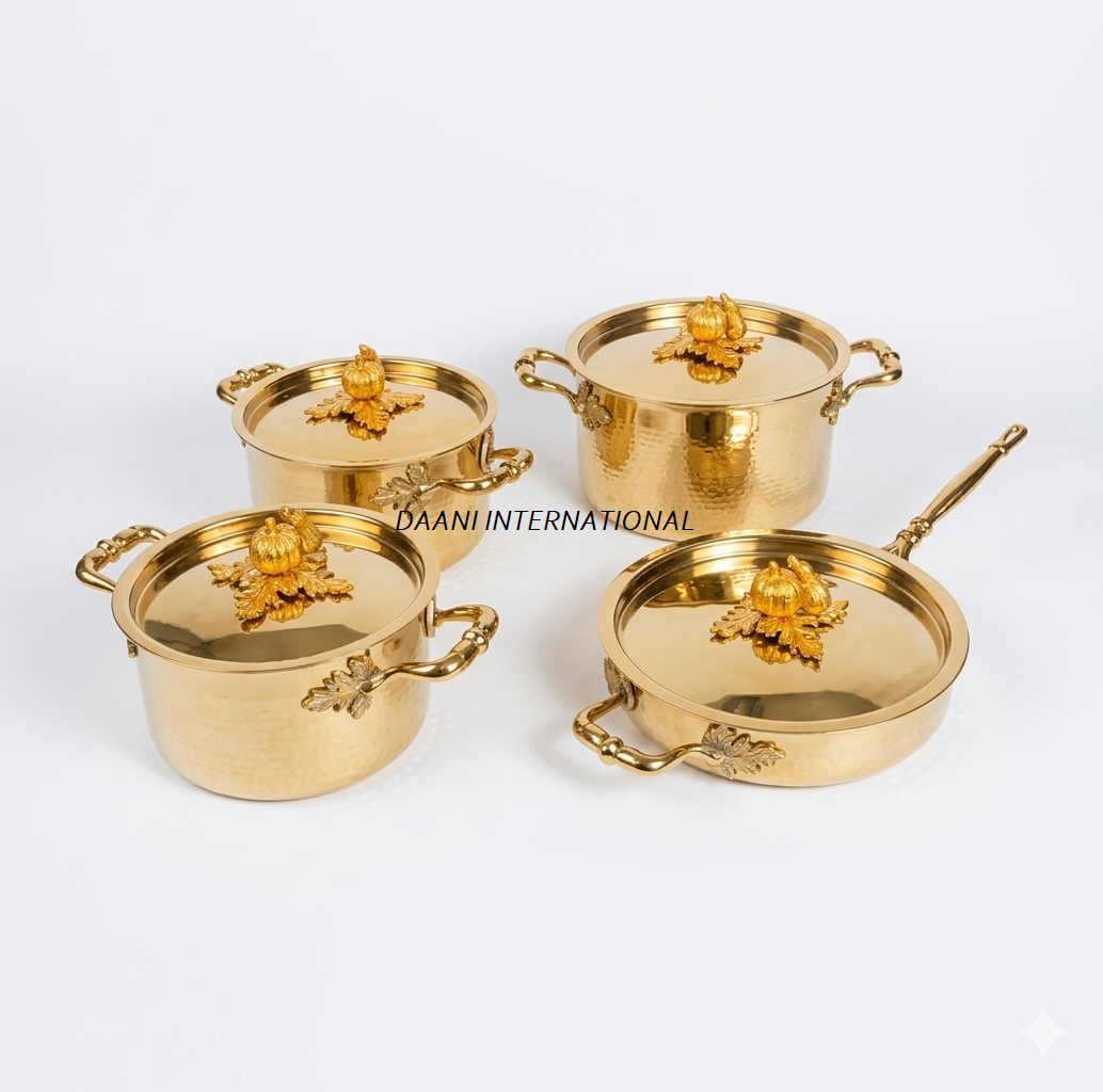 Premium Stainless Steel Gold Cookware Set Food Safe Durable Oven Safe Dishwasher Safe Lightweight Rust-Proof Multi-Piece Cooking