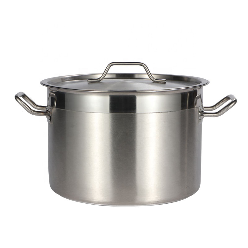 Wholesale Commercial Pots Restaurant Kitchen Stainless Steel Thick Compound Bottom Cooking Stock Pots