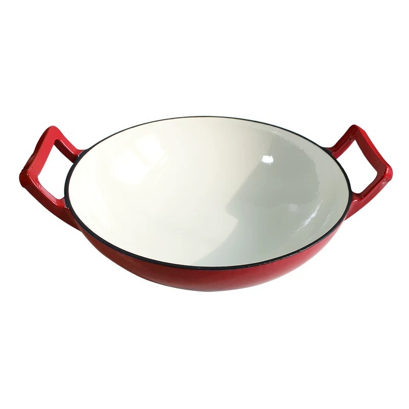 Cast iron enamel wok display 4