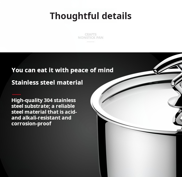 18cm Stainless Steel Modern Saucepan Induction Compatible Milk Pot with Non-stick Composite Bottom Eco-Friendly Durable Cookware