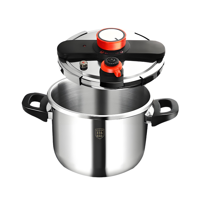 German 6L Eco-Friendly Stainless Steel Pressure Cooker Silicone Handle Thickened Explosion-Proof Gas/Induction Compatible