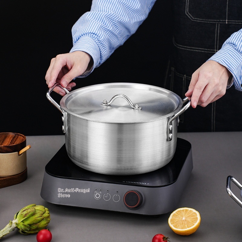 7-in-1 Gas Compatible Uncoated Pot Set Sanded Finish Multi-Purpose Cookware for Home &amp; Commercial Use