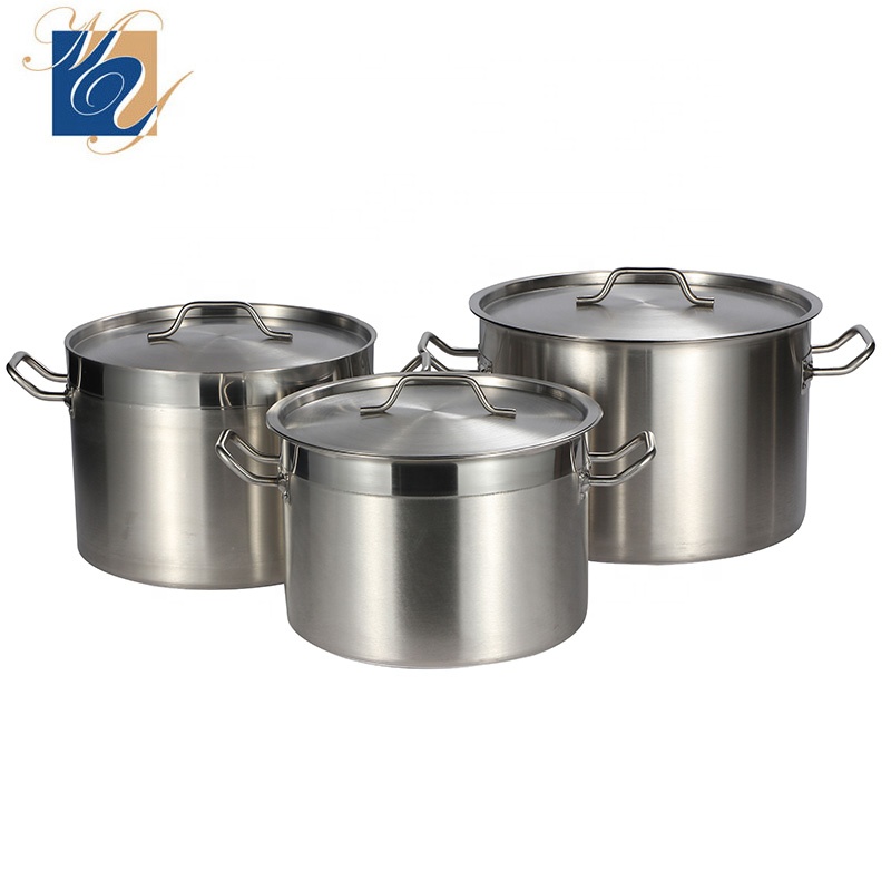 Wholesale Commercial Pots Restaurant Kitchen Stainless Steel Thick Compound Bottom Cooking Stock Pots