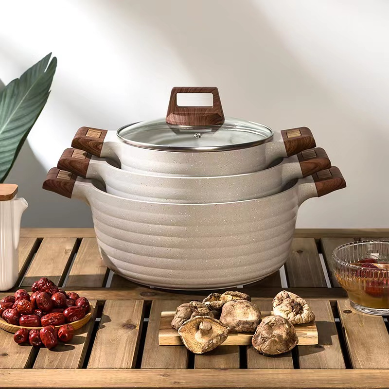 New 2022 Factory Price Long Lasting Stockpot Non Stick Aluminium Kitchen Sauce Pan