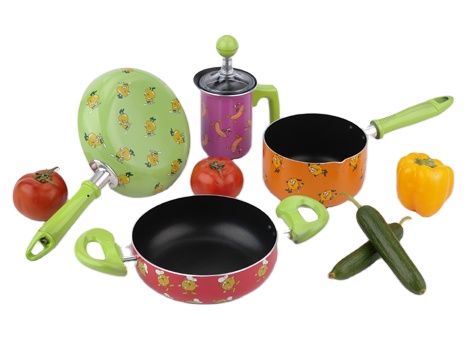 Cheap 12Pcs Kitchen Use Alu Fry Pan and Pot Sets Cookware Set