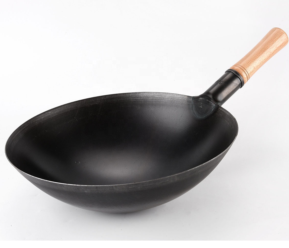 From 32cm to 70cm Carbon Steel Chinese Wok Pan for Restaurant and School with Wooden Lid From Factory Commercial Wok