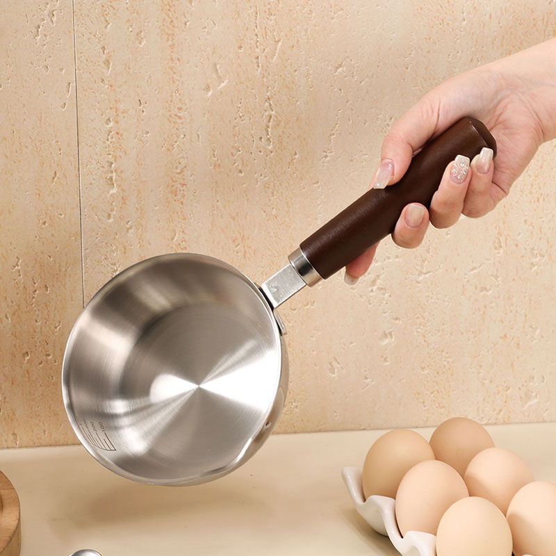 304 Stainless Steel 13cm Mini Omelette Pan Egg Frying Pan 3 Layers Compound Steel Non Stick Pot Small Cookware Sets With Handle