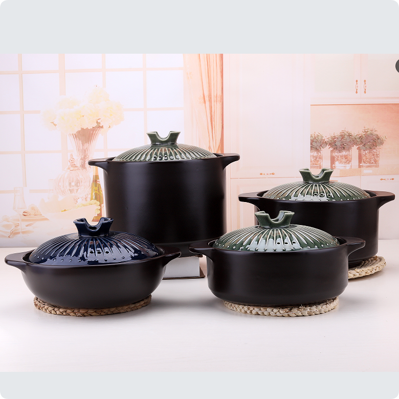 Modern Style Home Ceramic Round Stew Soup Casserole Pot with Lid Heat-Resistant 20cm Diameter for Cooking Soup and Stew