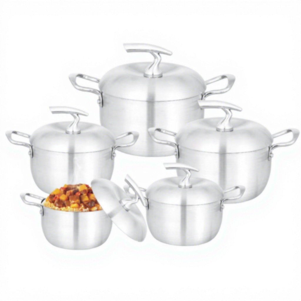 RTS Heavy Thick 10 Aluminum Pot Cookware Sets Jogo De Panela Casseroles 16-24CM Large Kitchenware Soup Stock Pots Pan Set