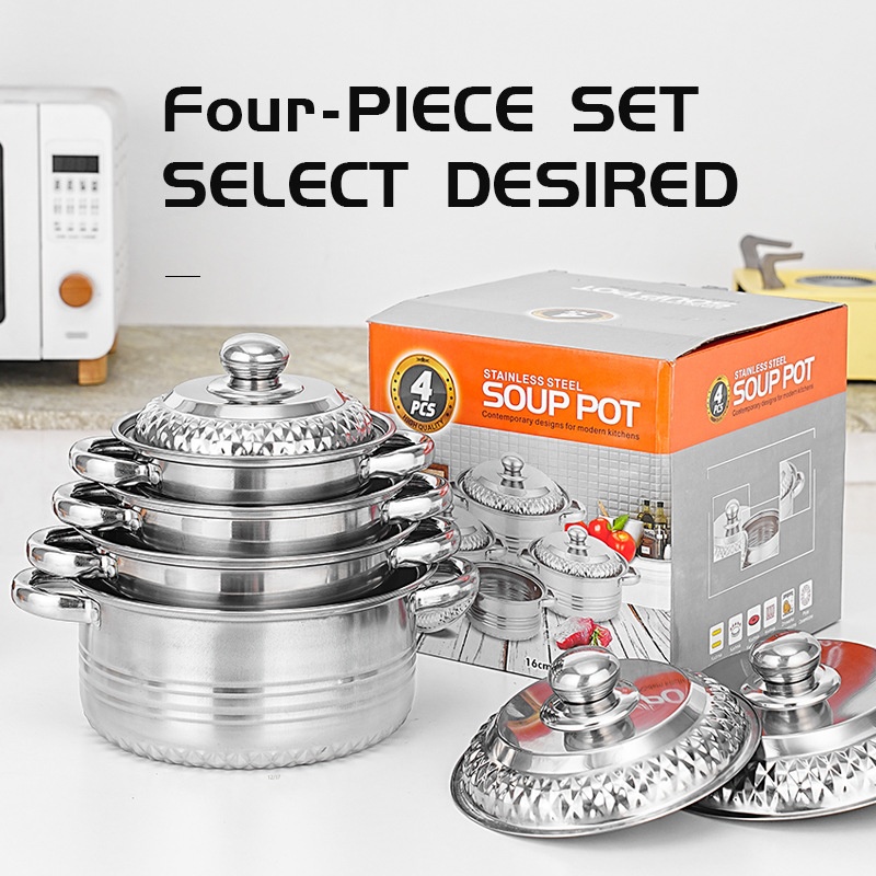 Modern Luxury Stainless Steel 8-Piece Cookware Set Sustainable Dishwasher Safe Gas Induction Ready Oven Safe Soup Pot Home Use