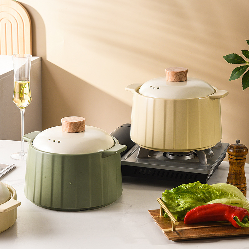 Ceramic Cooking Pot Stock Pot with Lid Small Steam Round Large Ceramic Soup Pots for Restaurant Home