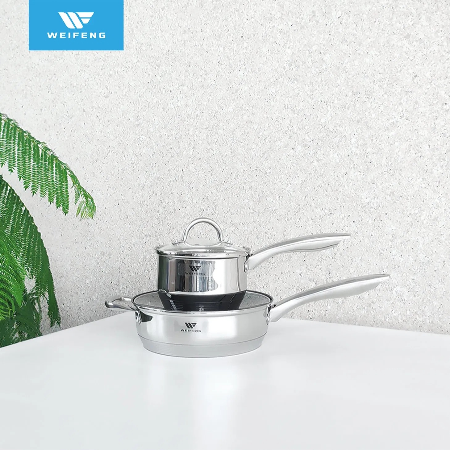 12PCS Durable Stainless Steel Cookware with Hollow Ss Tube Knob