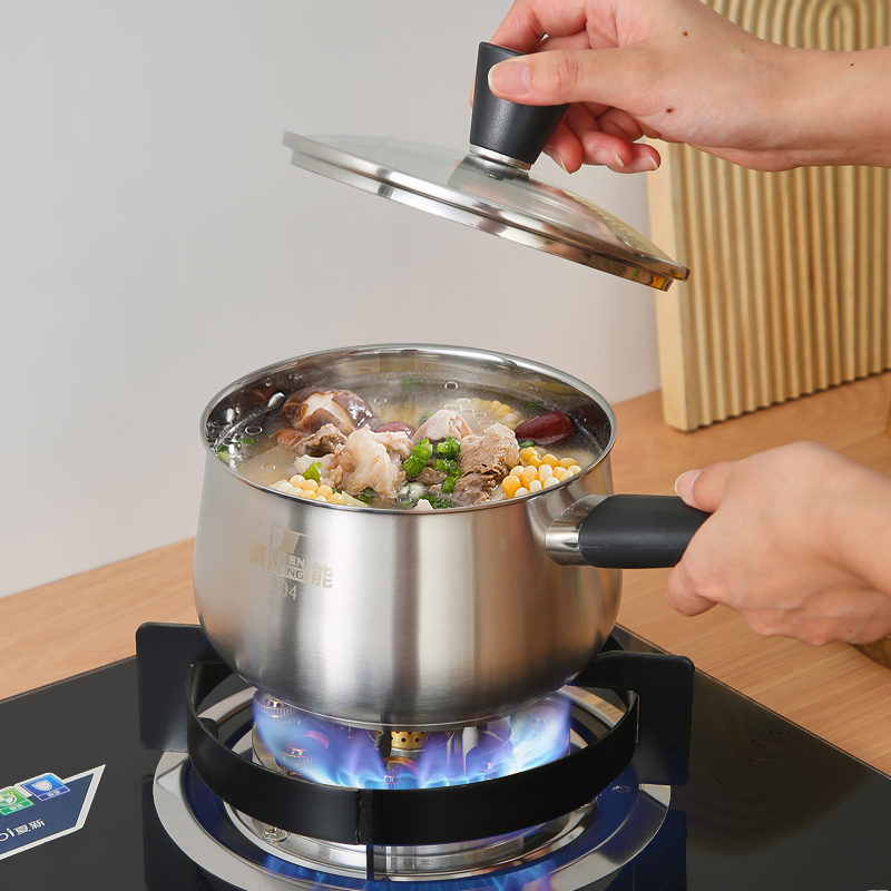 Heavy Duty 5-Ply Bottom Saucepan 18cm Sample Available Food Grade 304 Stainless Steel Milk Pot LFGB Tested Induction Pot