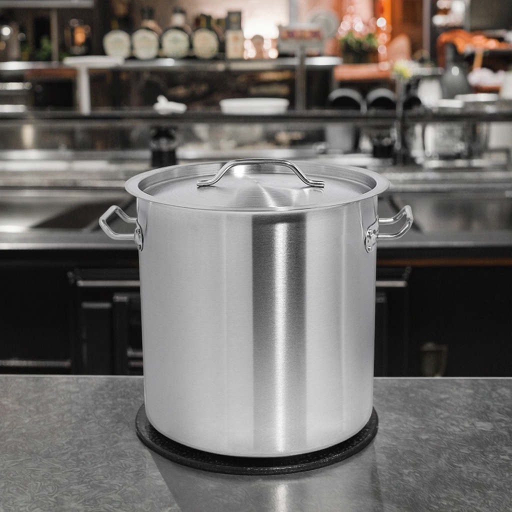 Large Capacity Thick Bottom Stainless Steel Commercial Hotel Soup Stock Pots Binaural Compound Bottom Lid for Marinated Meat