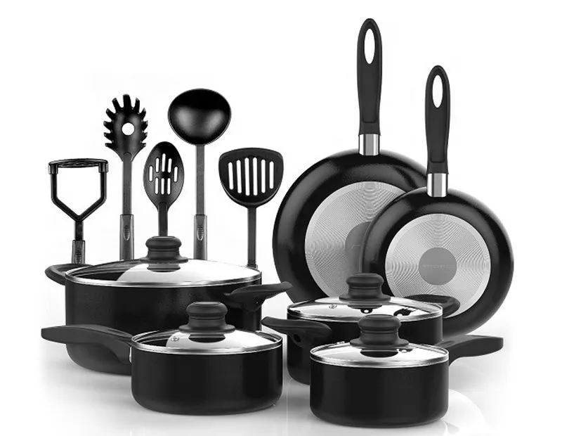 China Factory Price 8PCS Non Stick Ceramic Coating Induction Bottom Aluminum Cookware