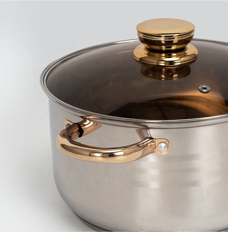 Royal Louis German Design 12-Piece Stainless Steel Cookware Set with 5-layer Bottom for Home Kitchen Wholesale