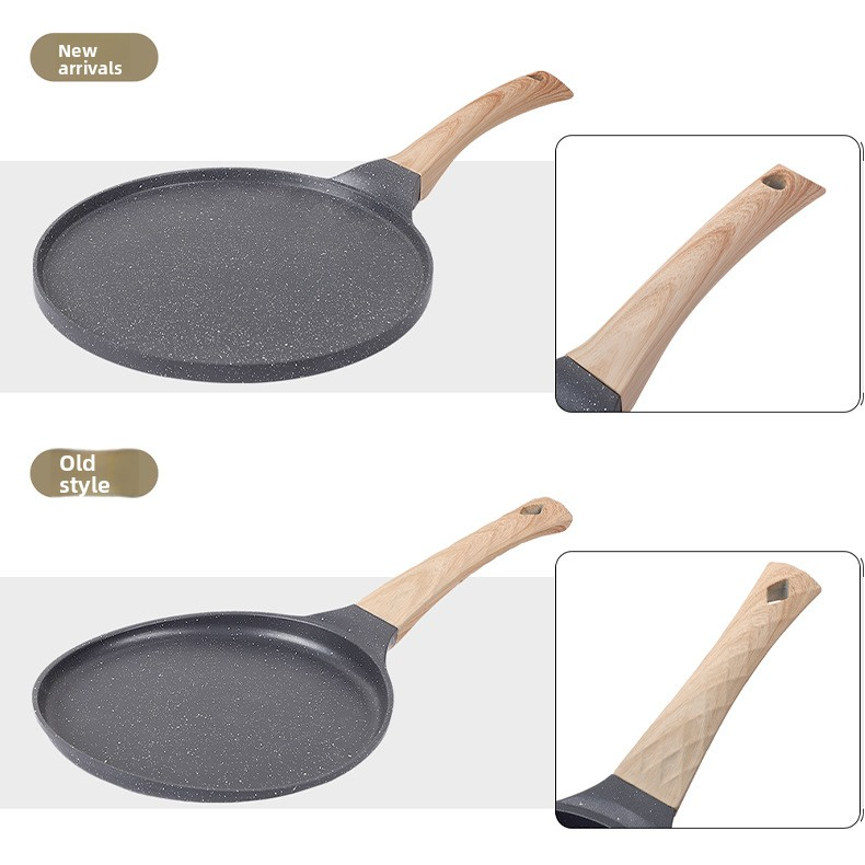20/24/28CM Nonstick Crepe Pan Aluminum Alloy Flat Skillet Griddle Non Stick Pancake Pan with Wood Handle