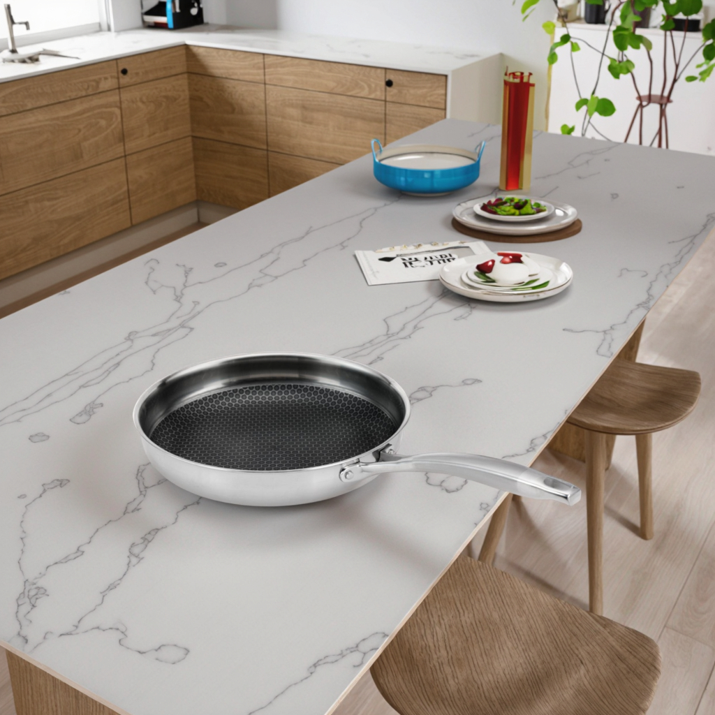 Uncoated 304 Stainless Steel Non-Stick Egg Pan Classic Design Healthy and Eco-Friendly with Less Fumes