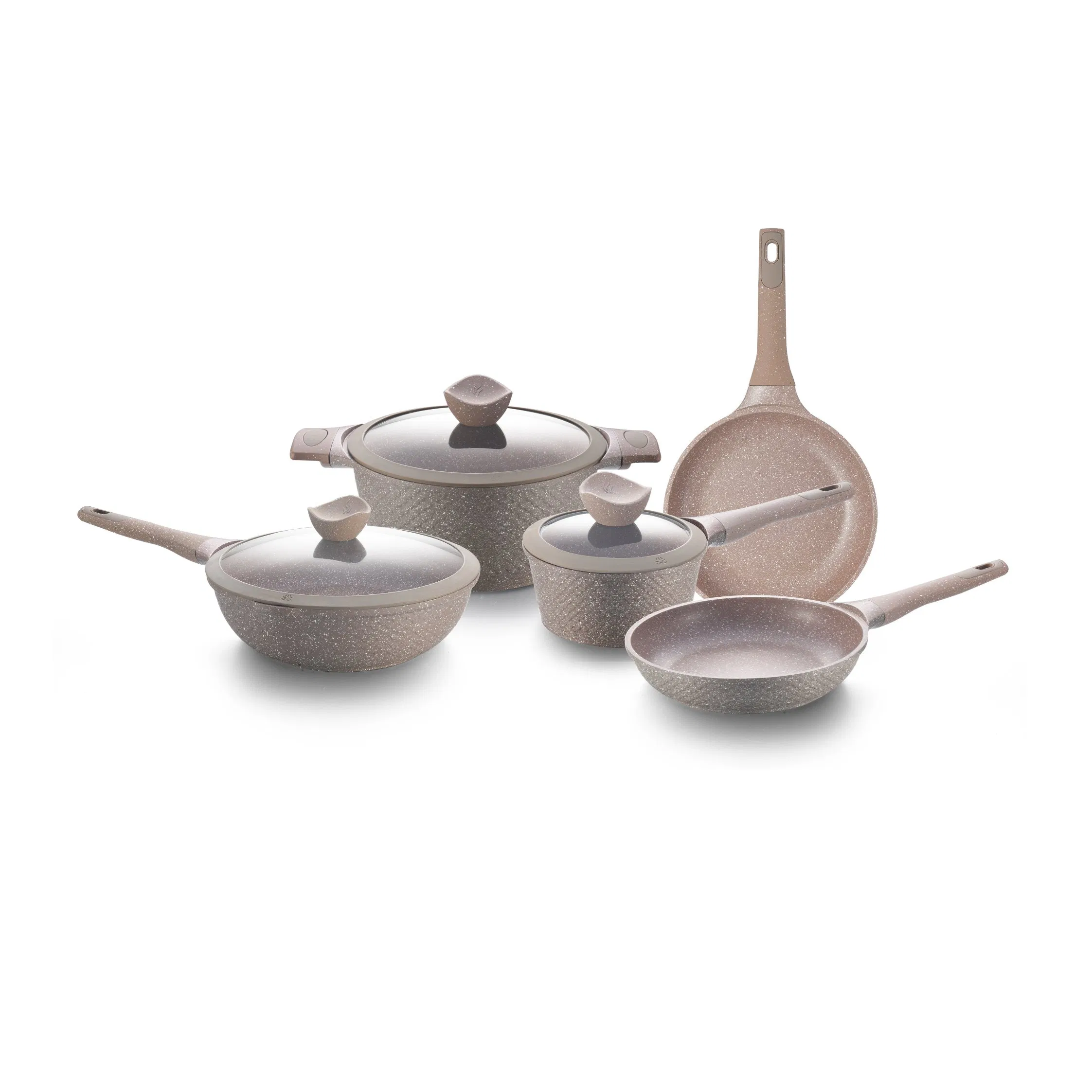 Hot Sale Aluminum Wok Non-Stick Saucepan Marble Granite Cooking Casserole Steamer Cookware