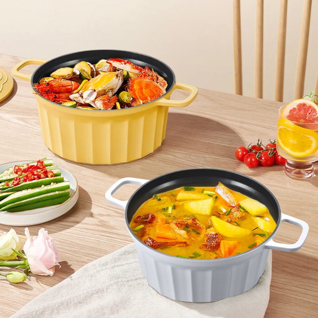 Wholesale Household Enameled Cast Aluminum Dutch Oven Non-Stick Soup Pot Round Casserole Cast Aluminum Dutch Oven