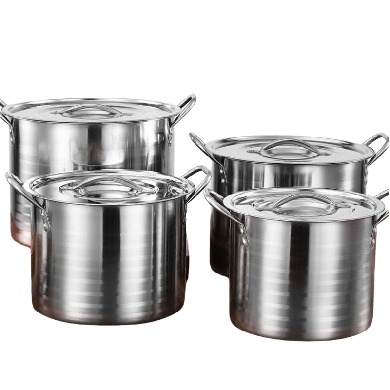 Stainless Steel 24/26/28/30cm Big Stock Pot Commercial Kitchen Cooking Pots Commercial Cookware Stock Pots