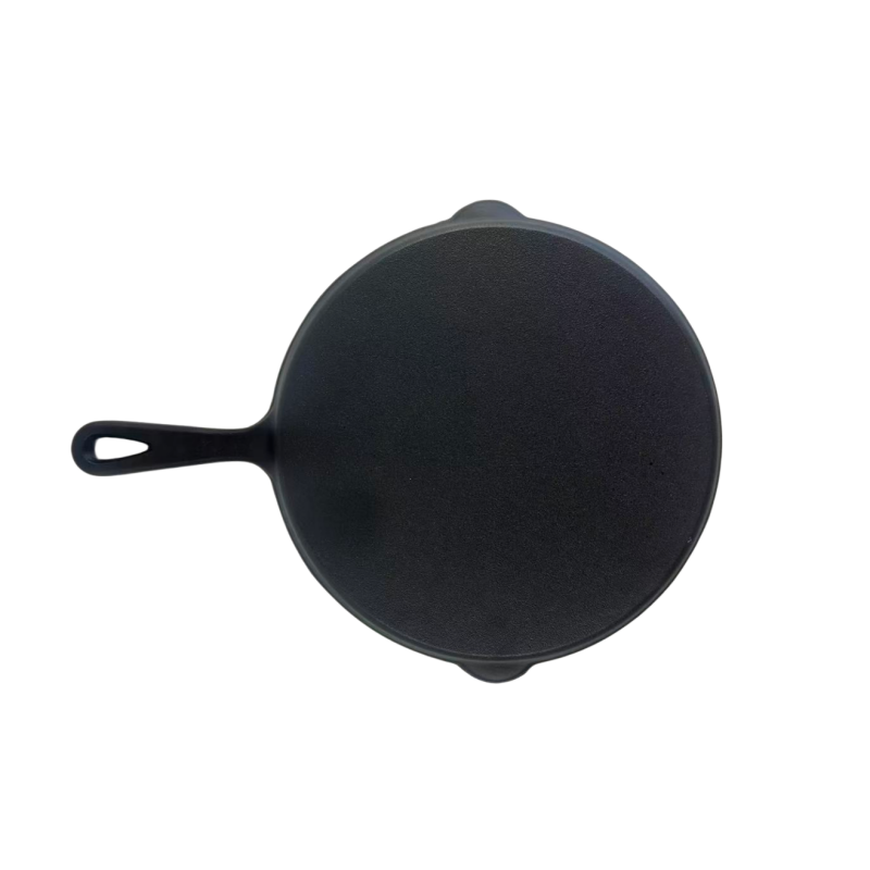 Homeuse Pre-Seasoned Cast Iron Metal Frying Pan Classic Design Handle Holes Nonstick Heat Resistant Eco-Friendly Cooking Surface