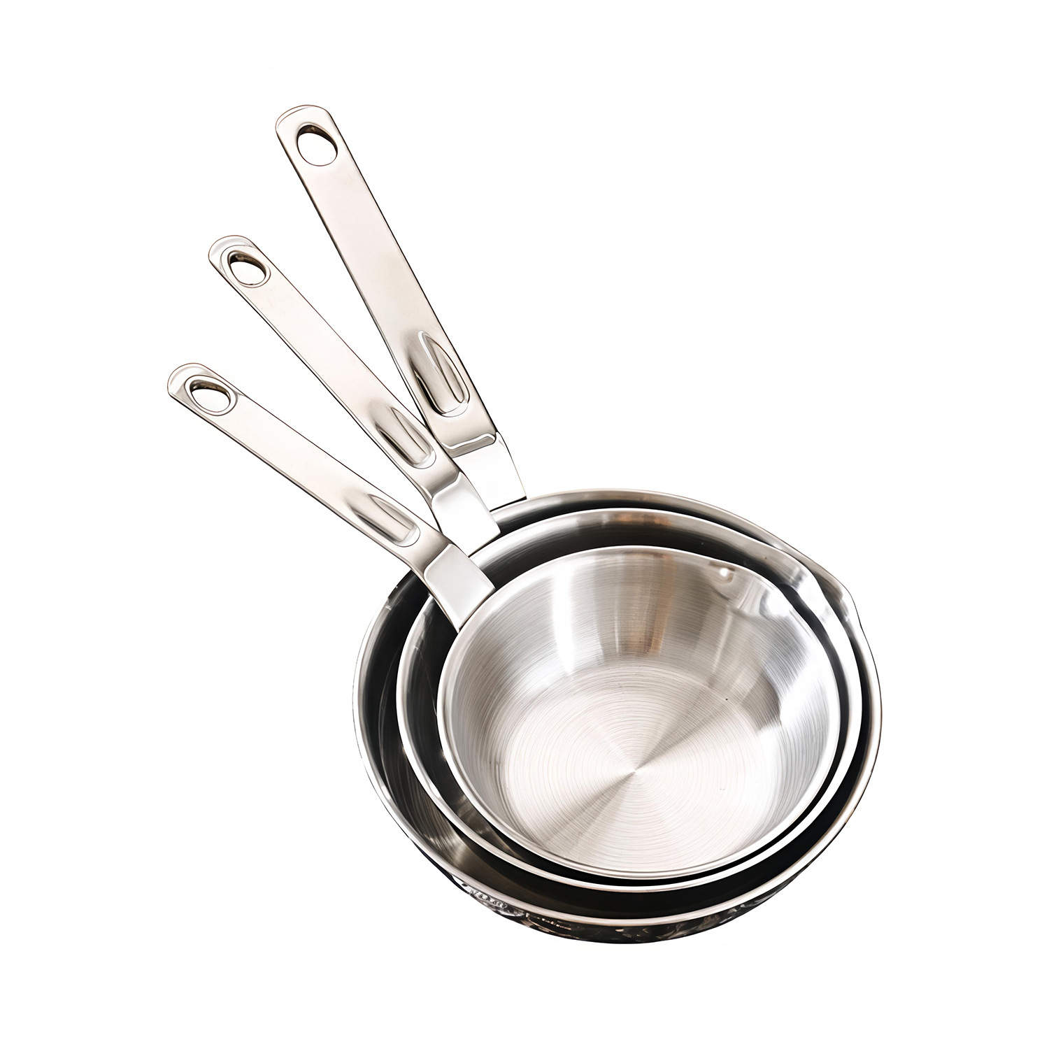 316L Stainless Steel Three-layer Bottom Modern Minimalist Design Non-coated Frying Pan for Home Use